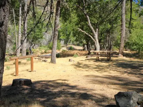 Campsite with Hitching Post and Picnic Table