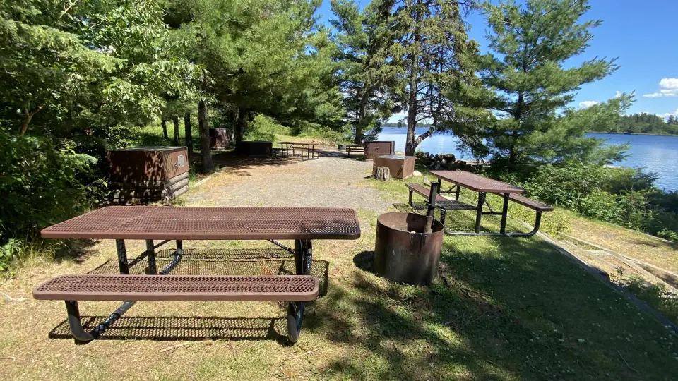 Large campsite on Rainy Lake