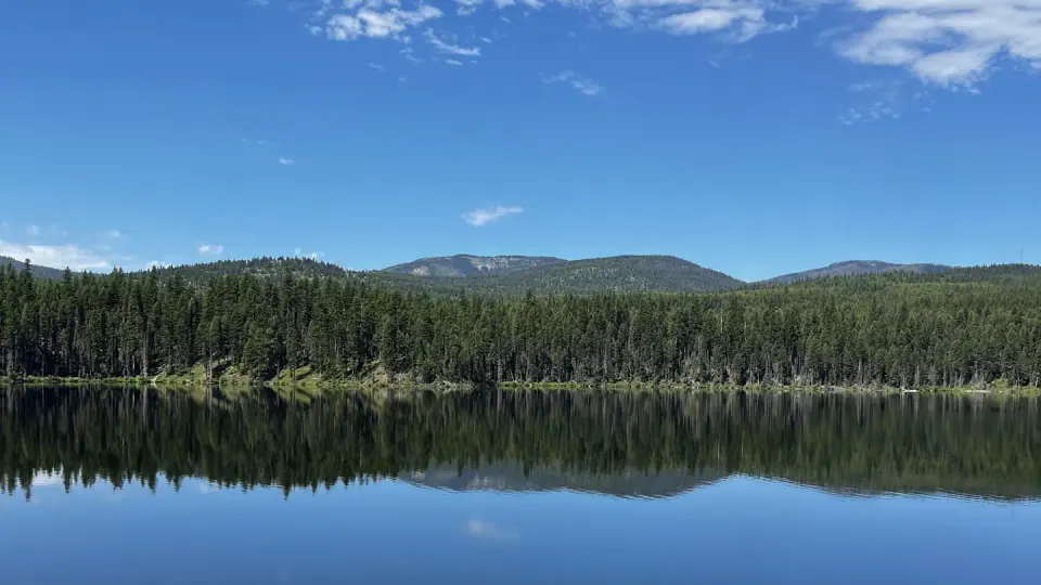 A photo of the view from Lakeside Campground, looking West over Lake Alva.