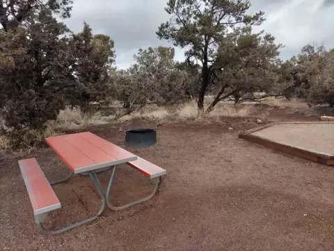 Picnic table at a campsite in Natural Bridges