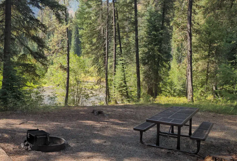 Poverty Flat Campsite overlooking the South Fork Salmon River.