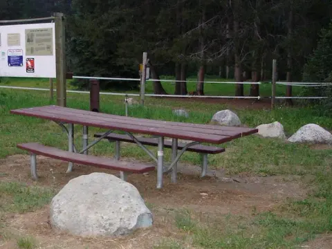 Picnic table at campsite