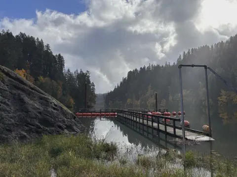 View of fishing dock from the day use area.