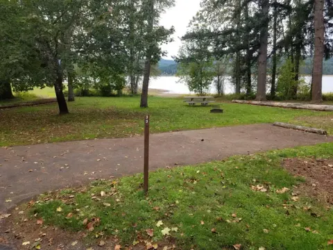 Campsite with lake view