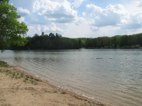 A view of the Island of Island Lake from the Island Lake Day Use Area Beach.