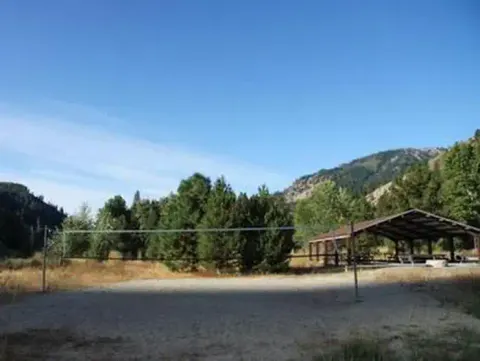 Lots of pine trees around the pavillion will provide lots of shade with your campsites very close.