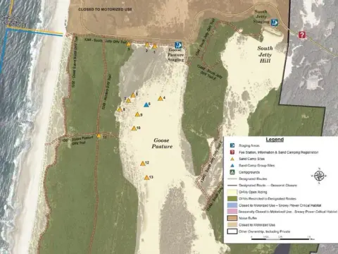 SOUTH JETTY SAND CAMPING MAP