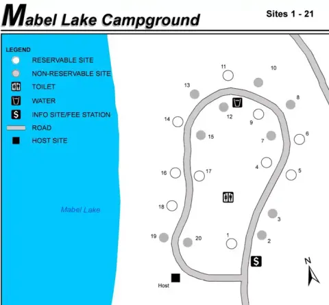 A map of facility Mabel Lake
