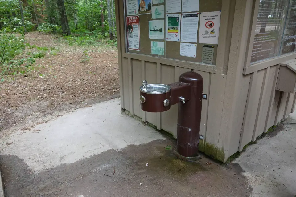 Water fountain and spigot station available at Twelvemile campground