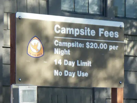 Horse Creek Campground fee Sign